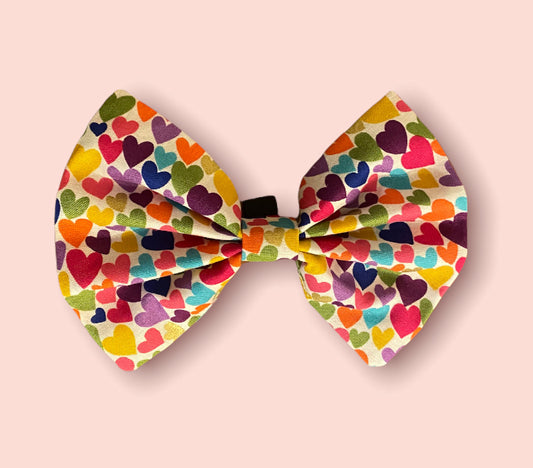 Rainbow Heart Bow Tie