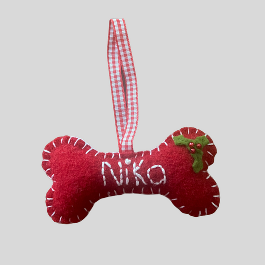 Handmade Christmas Bones Red